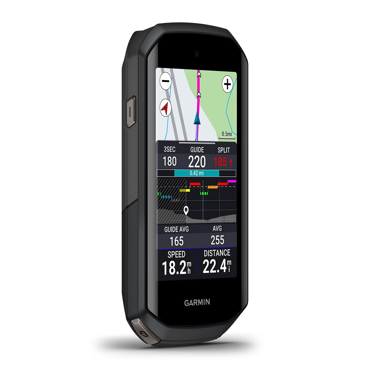 Garmin Edge 1050 Premium Cycling Computer Bundle - Color Touchscreen, Built-in Speaker, Training & Group Ride, Road Alerts with PlayBetter Silicone Case (White), Screen Protectors, Tether & More